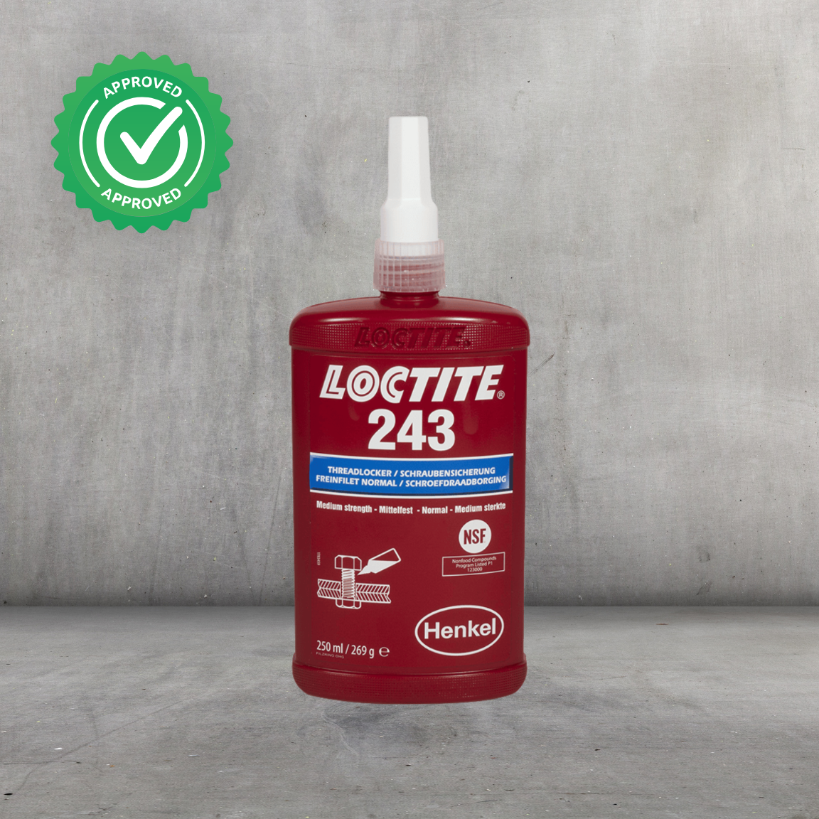 LOCTITE® 243 Fijador de Roscas Multiuso | Tolerante a aceites para todos los metales