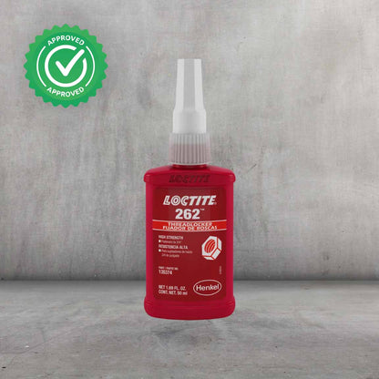 Fijador de roscas LOCTITE 262 color rojo, de alta resistencia y curado rápido para uniones permanentes