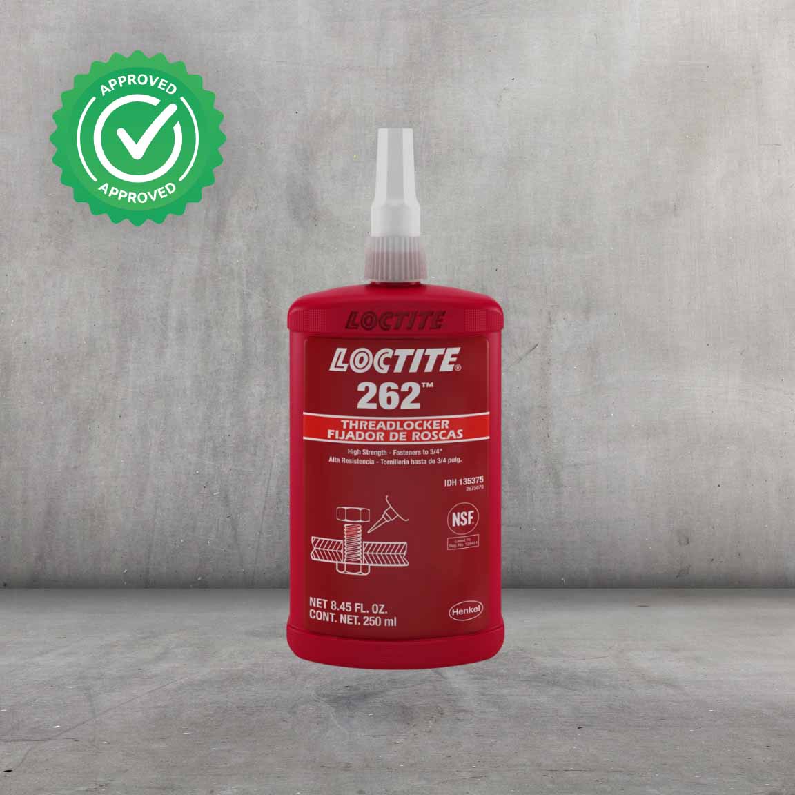 Fijador de roscas LOCTITE 262 color rojo, de alta resistencia y curado rápido para uniones permanentes