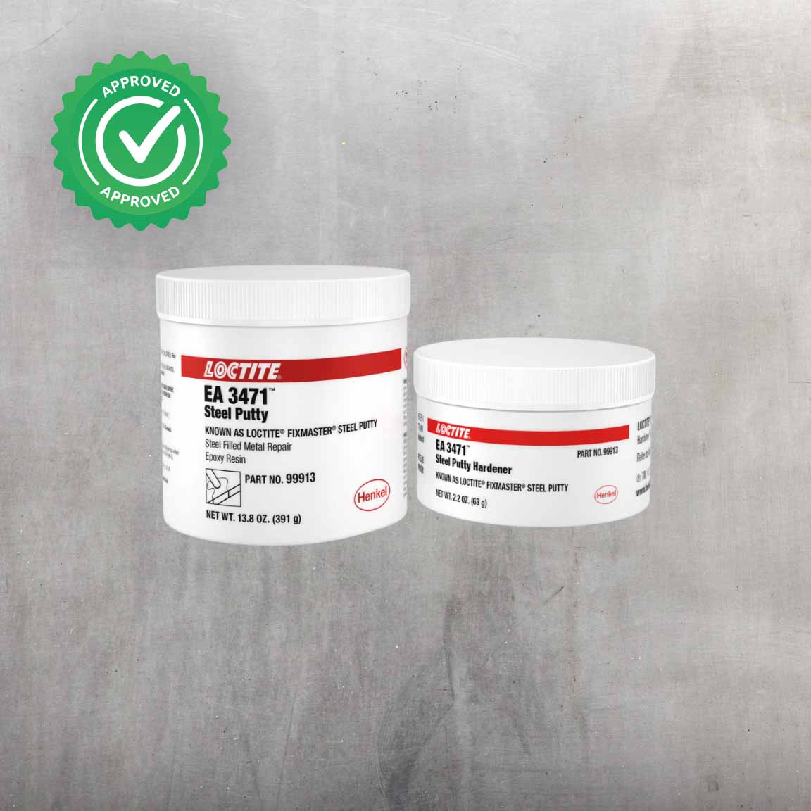 Masilla epóxica LOCTITE EA 3471 reforzada con acero para reparación industrial mecanizable