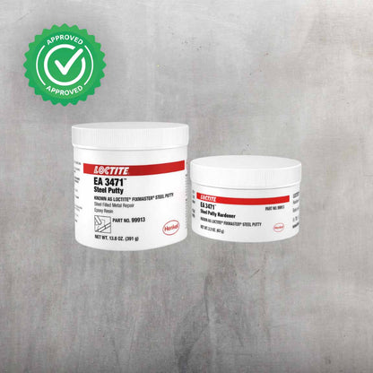 Masilla epóxica LOCTITE EA 3471 reforzada con acero para reparación industrial mecanizable