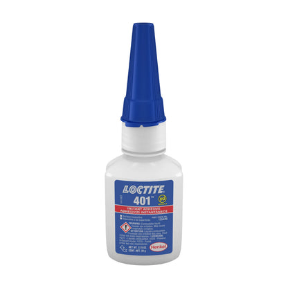 Frasco gotero de LOCTITE 401, adhesivo instantáneo multiuso de baja viscosidad para fijación rápida