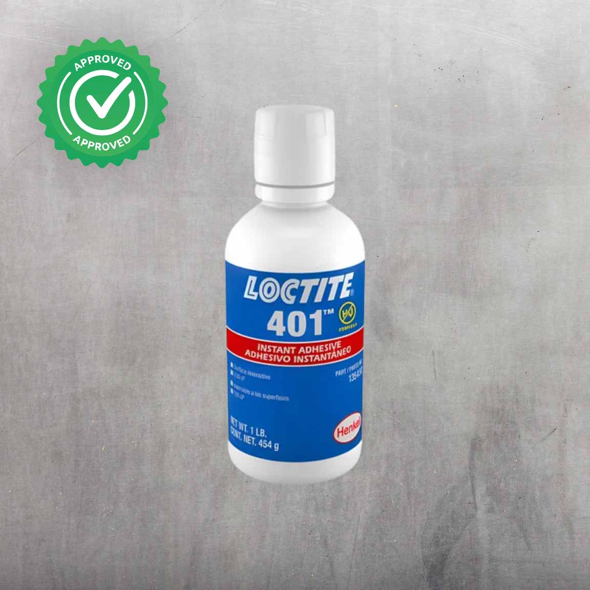 Frasco gotero de LOCTITE 401, adhesivo instantáneo multiuso de baja viscosidad para fijación rápida