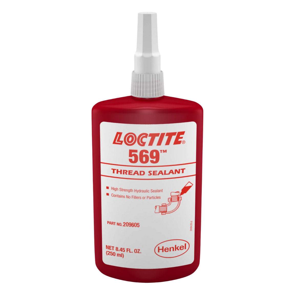 Sellador LOCTITE 569 certificado para sistemas de gas presurizado (2000 kPa), baja viscosidad