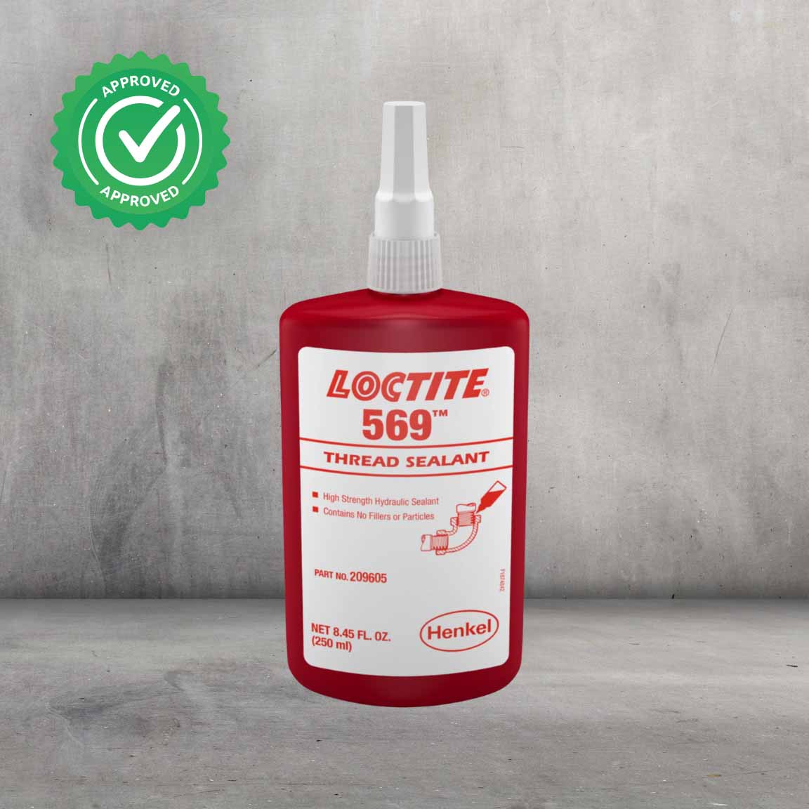 Sellador LOCTITE 569 certificado para sistemas de gas presurizado (2000 kPa), baja viscosidad