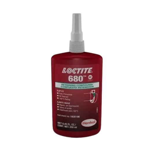 Retenedor anaeróbico LOCTITE 680 de alta resistencia para grandes holguras (hasta 0.38 mm) y ejes de gran diámetro