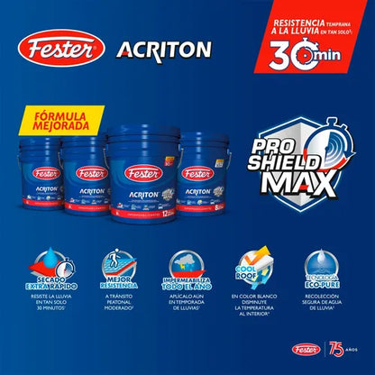 Impermeabilizante Fester Acriton Proshield Max 4 años 19L
