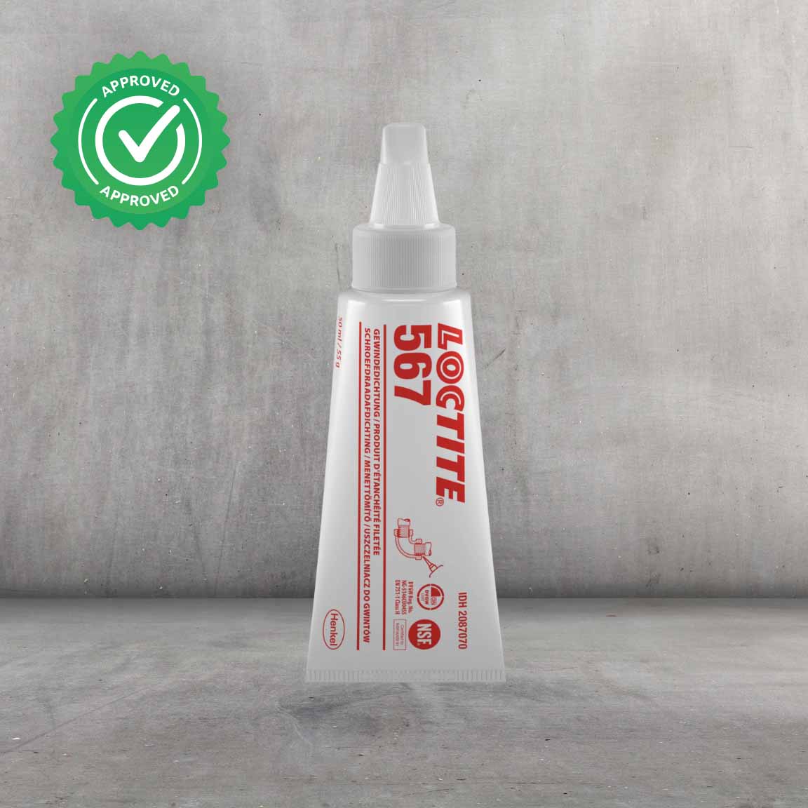 Sellador LOCTITE 567 para tuberías de gran diámetro (hasta M80), alta viscosidad tixotrópica