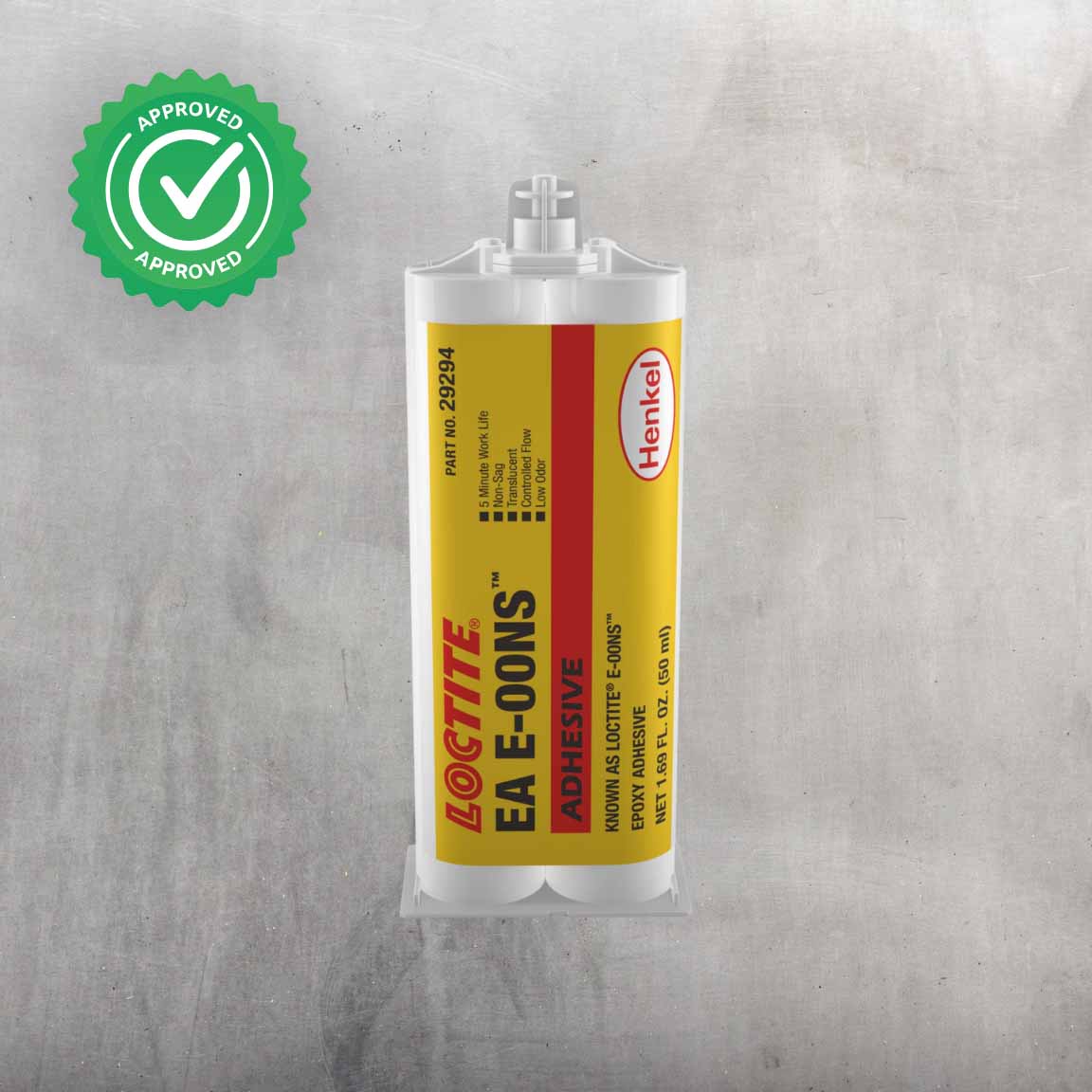 Adhesivo epóxico bicomponente LOCTITE EA E-00NS tixotrópico de curado rápido para superficies verticales y unión estructural