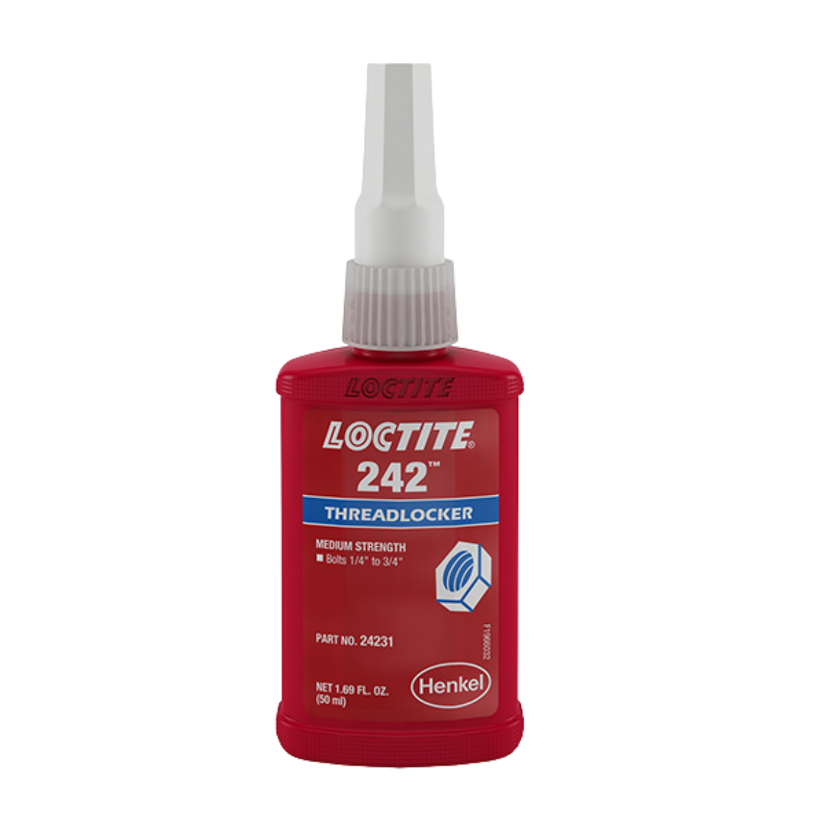 Fijador de roscas LOCTITE 242 azul, resistencia media, con fluorescencia UV para inspección de calidad presentación