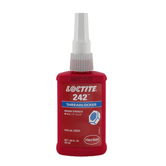 Fijador de roscas LOCTITE 242 azul, resistencia media, con fluorescencia UV para inspección de calidad presentación