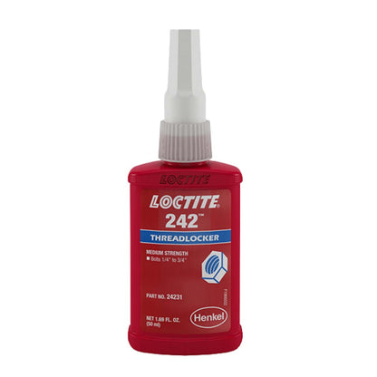 Fijador de roscas LOCTITE 242 azul, resistencia media, con fluorescencia UV para inspección de calidad presentación