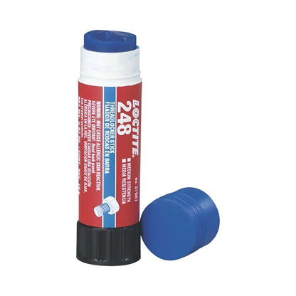 Fijador de roscas LOCTITE 248 color azul en formato stick (barra) para aplicación limpia y directa en roscas