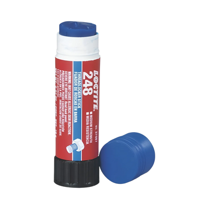Fijador de roscas LOCTITE 248 color azul en formato stick (barra) para aplicación limpia y directa en roscas