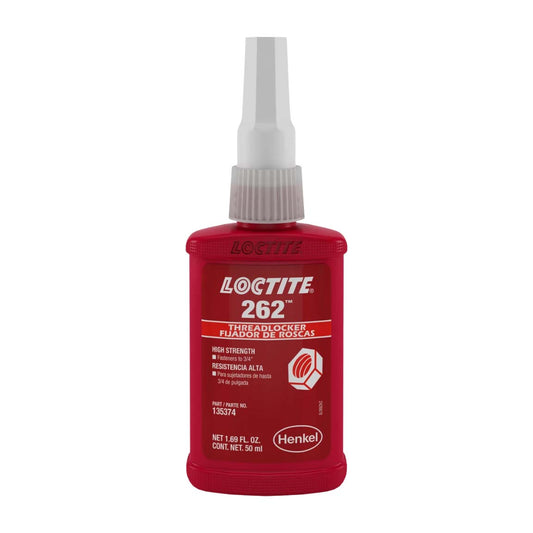 Fijador de roscas LOCTITE 262 color rojo, de alta resistencia y curado rápido para uniones permanentes