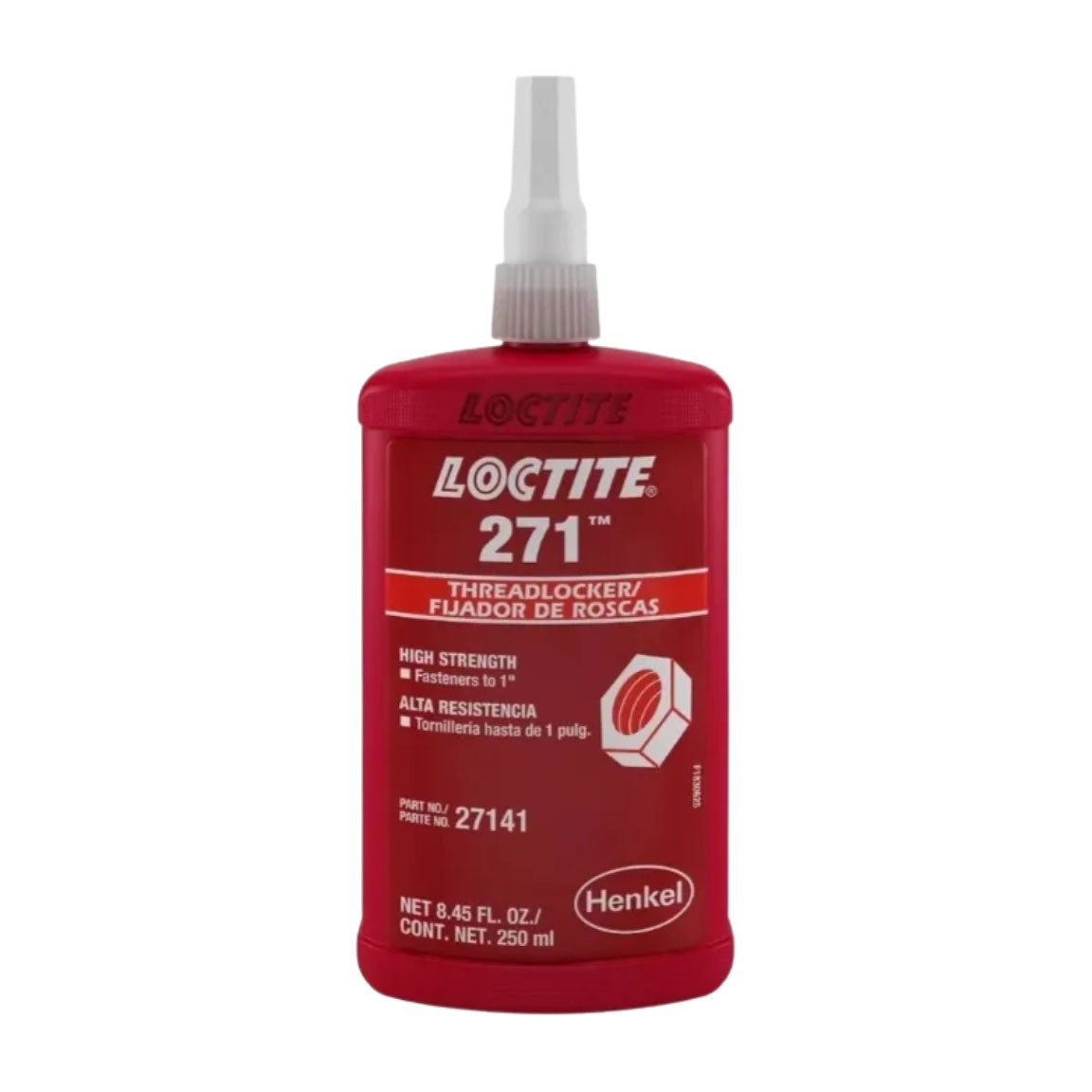 Fijador de roscas LOCTITE 271 rojo, alta resistencia y fijación permanente para uniones críticas 50 mililitros