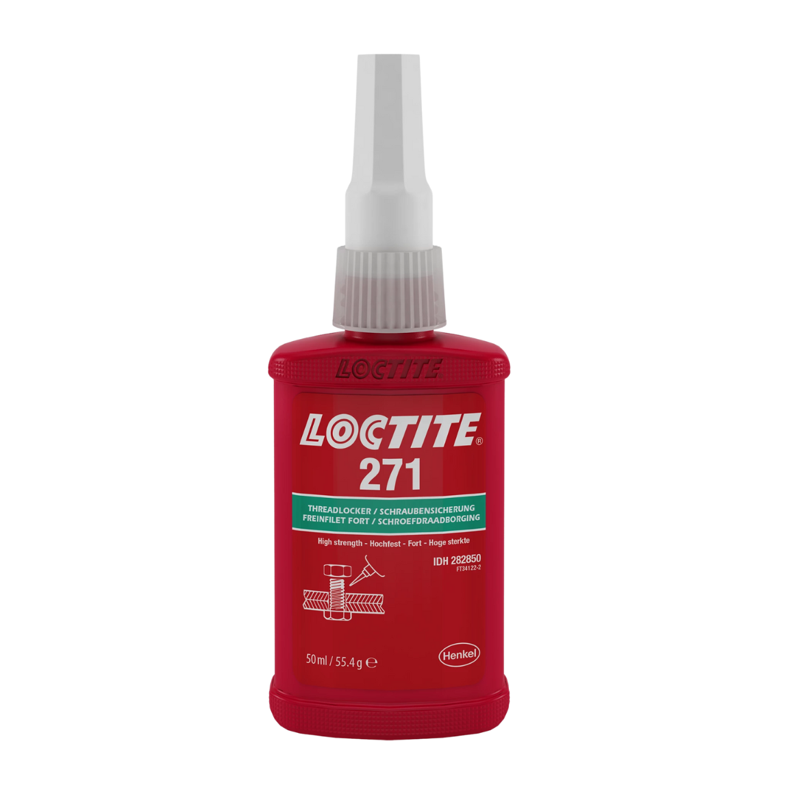  Fijador de roscas LOCTITE 271 rojo, alta resistencia y fijación permanente para uniones críticas 50 mililitros