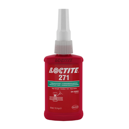  Fijador de roscas LOCTITE 271 rojo, alta resistencia y fijación permanente para uniones críticas 50 mililitros