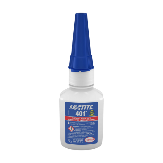 Frasco gotero de LOCTITE 401, adhesivo instantáneo multiuso de baja viscosidad para fijación rápida