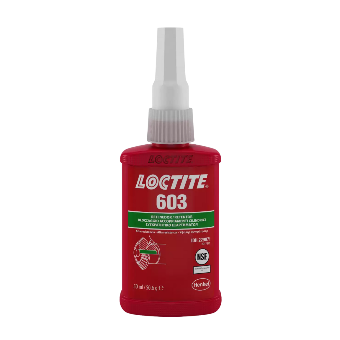 Retenedor anaeróbico LOCTITE 603 de alta resistencia y tolerante a la contaminación para aplicaciones de mantenimiento y reparación (MRO)