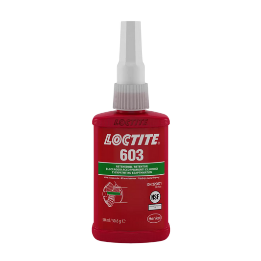 Retenedor anaeróbico LOCTITE 603 de alta resistencia y tolerante a la contaminación para aplicaciones de mantenimiento y reparación (MRO)
