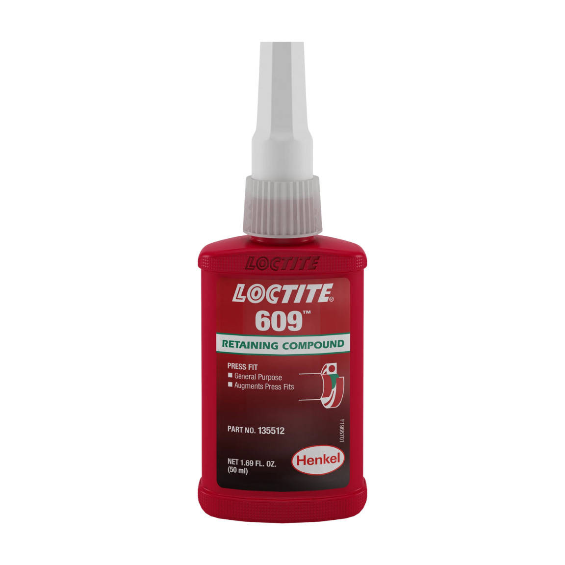 Retenedor anaeróbico LOCTITE 609 para fijación de bujes, pasadores y piezas cilíndricas pequeñas de propósito general