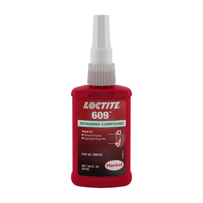 Retenedor anaeróbico LOCTITE 609 para fijación de bujes, pasadores y piezas cilíndricas pequeñas de propósito general