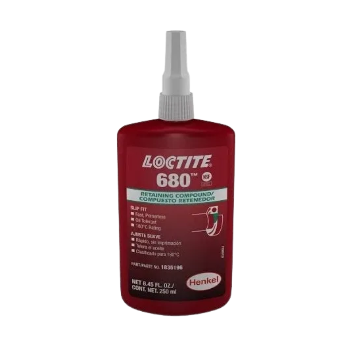 LOCTITE® 680 Retenedor Anaeróbico | Alta resistencia para ejes de gran diámetro y ajustes holgados (hasta 0.38 mm)