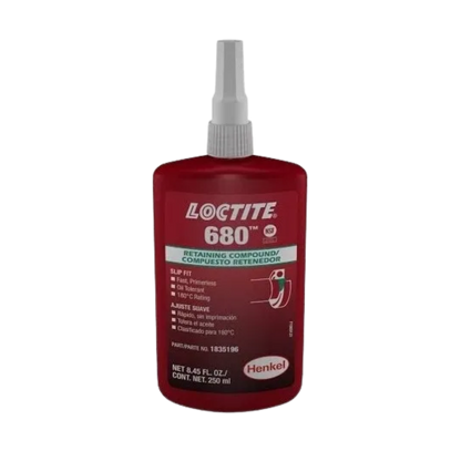 LOCTITE® 680 Retenedor Anaeróbico | Alta resistencia para ejes de gran diámetro y ajustes holgados (hasta 0.38 mm)