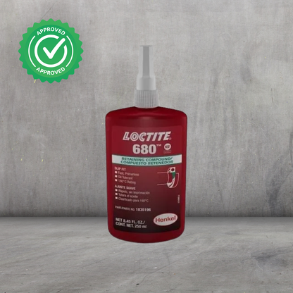 LOCTITE® 680 Retenedor Anaeróbico | Alta resistencia para ejes de gran diámetro y ajustes holgados (hasta 0.38 mm)