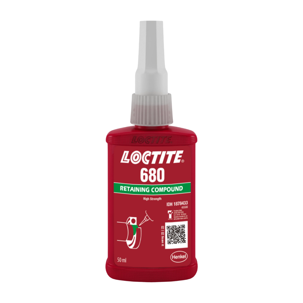 Retenedor anaeróbico LOCTITE 680 de alta resistencia para grandes holguras (hasta 0.38 mm) y ejes de gran diámetro