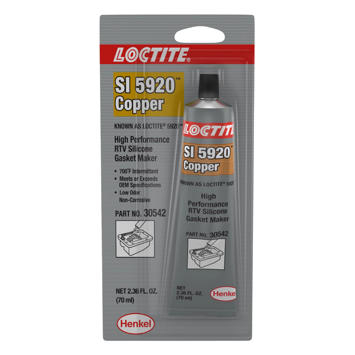 Silicona RTV LOCTITE SI 5920 color cobre no corrosiva para aplicaciones de alta temperatura