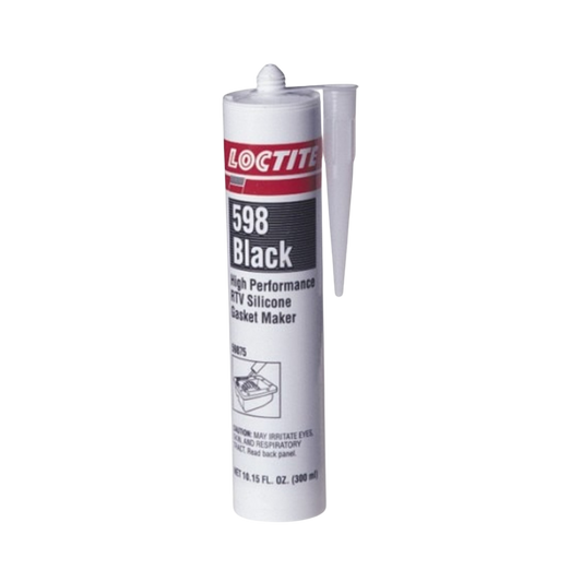 Silicona RTV LOCTITE SI 598 color negro metálico resistente a aceites de motor y altas temperaturas