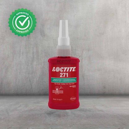 Fijador de roscas LOCTITE 271 rojo, alta resistencia y fijación permanente para uniones críticas 50 mililitros